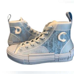Dior B23 Daniel Arsham Oblique Light Blue Limited Edition HighTop Sneakers US 12
